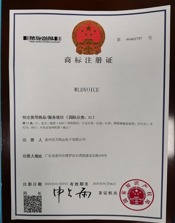 商標注冊證11類